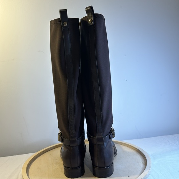 Michael Kor’s Arley Brown Leather/Nylon Riding Boots Size 6.5 - Picture 4 of 9